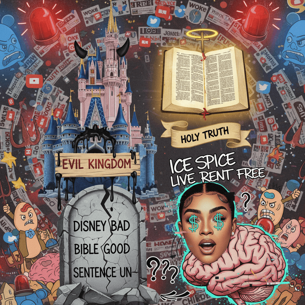 Disney bad, Bible good, sentence unfinished, point unclear