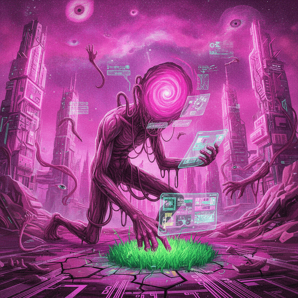 go outside but make it incomprehensibly cosmic and pink
