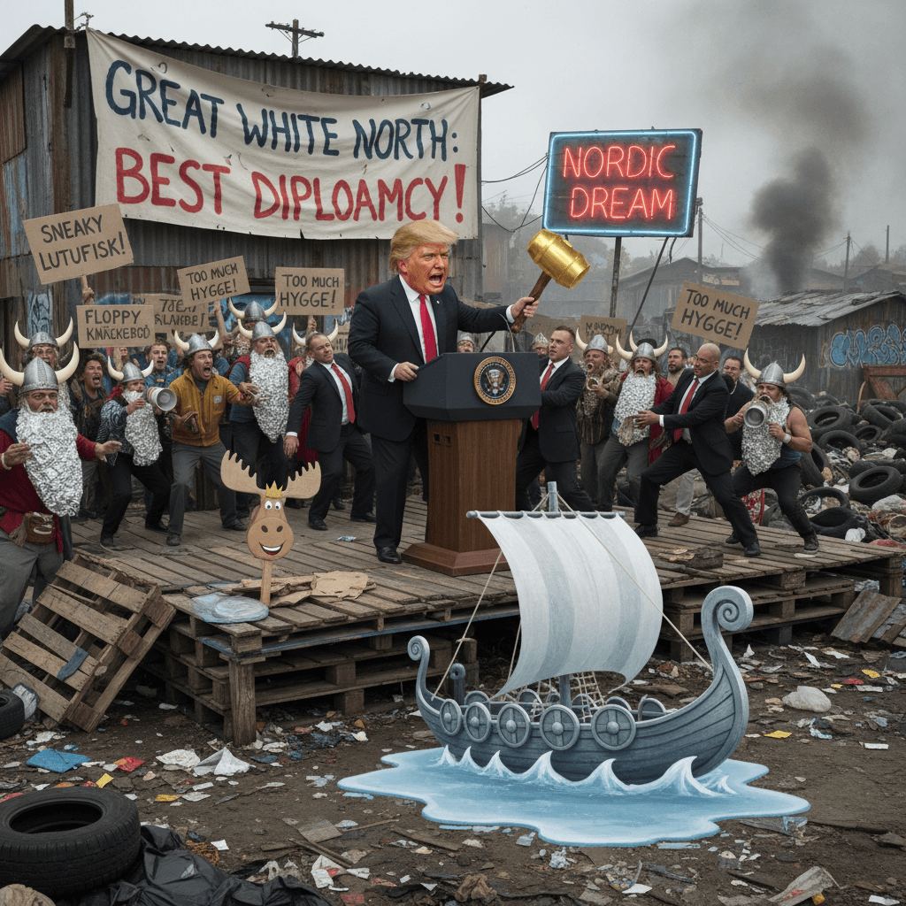 peak unhinged: audience chants slurs while POTUS argues for Nordic supremacy