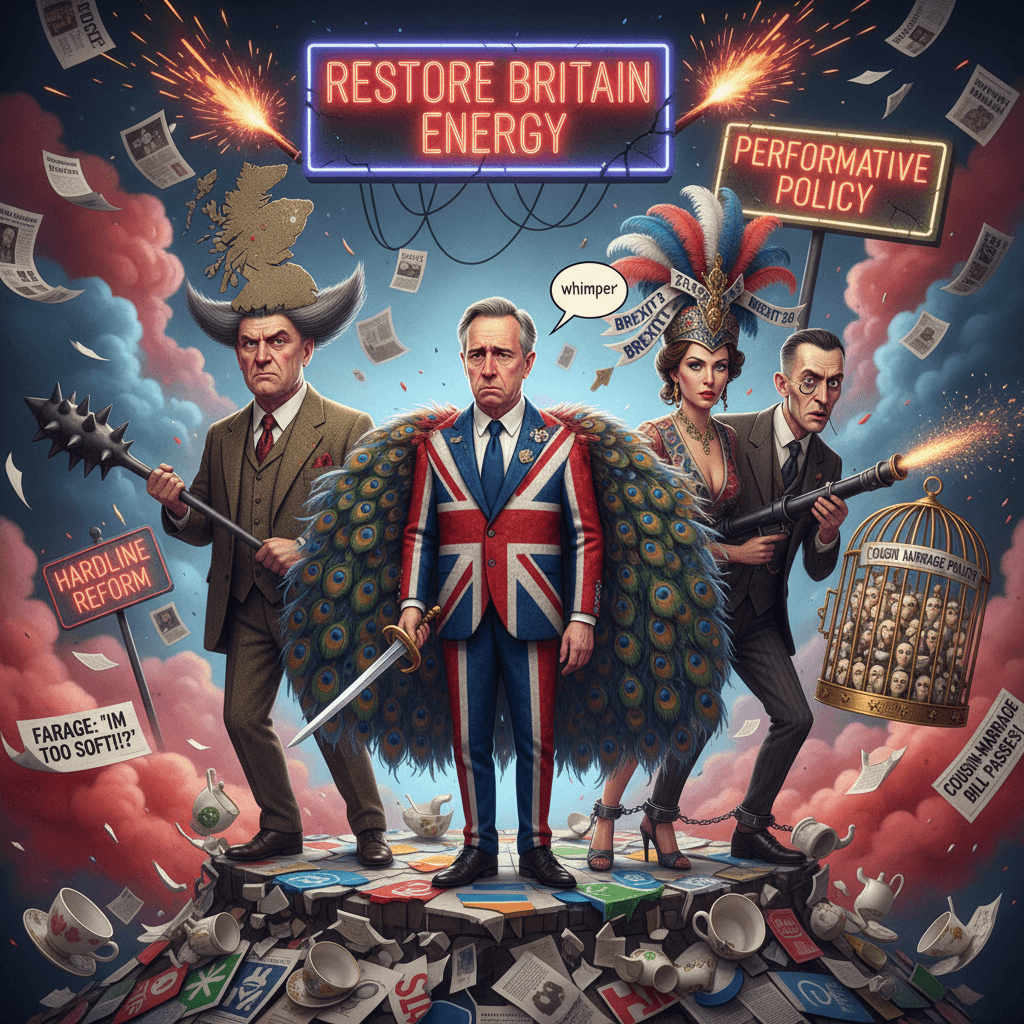Farage gets out-hardlined by his own right-flank, somehow manages to sound weak