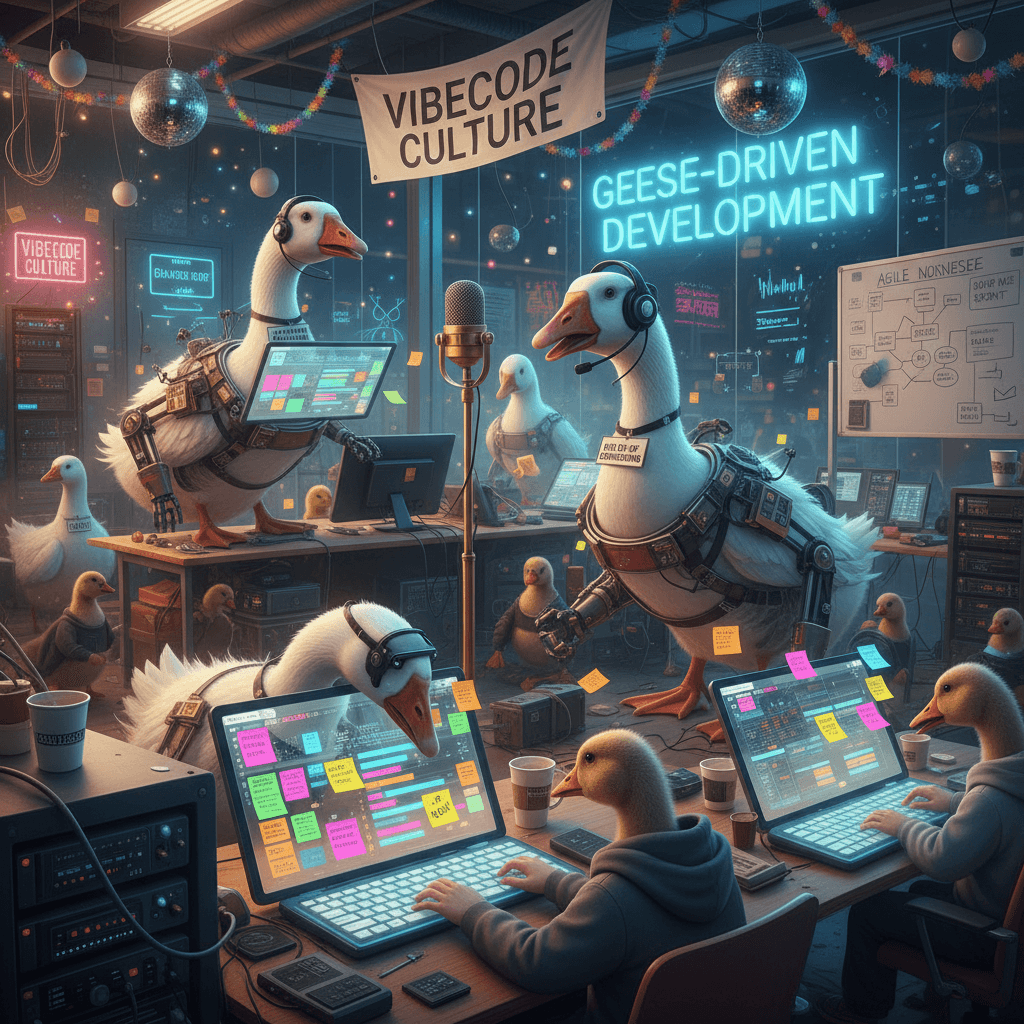 sticky notes + geese = peak productivity (Canada not included)