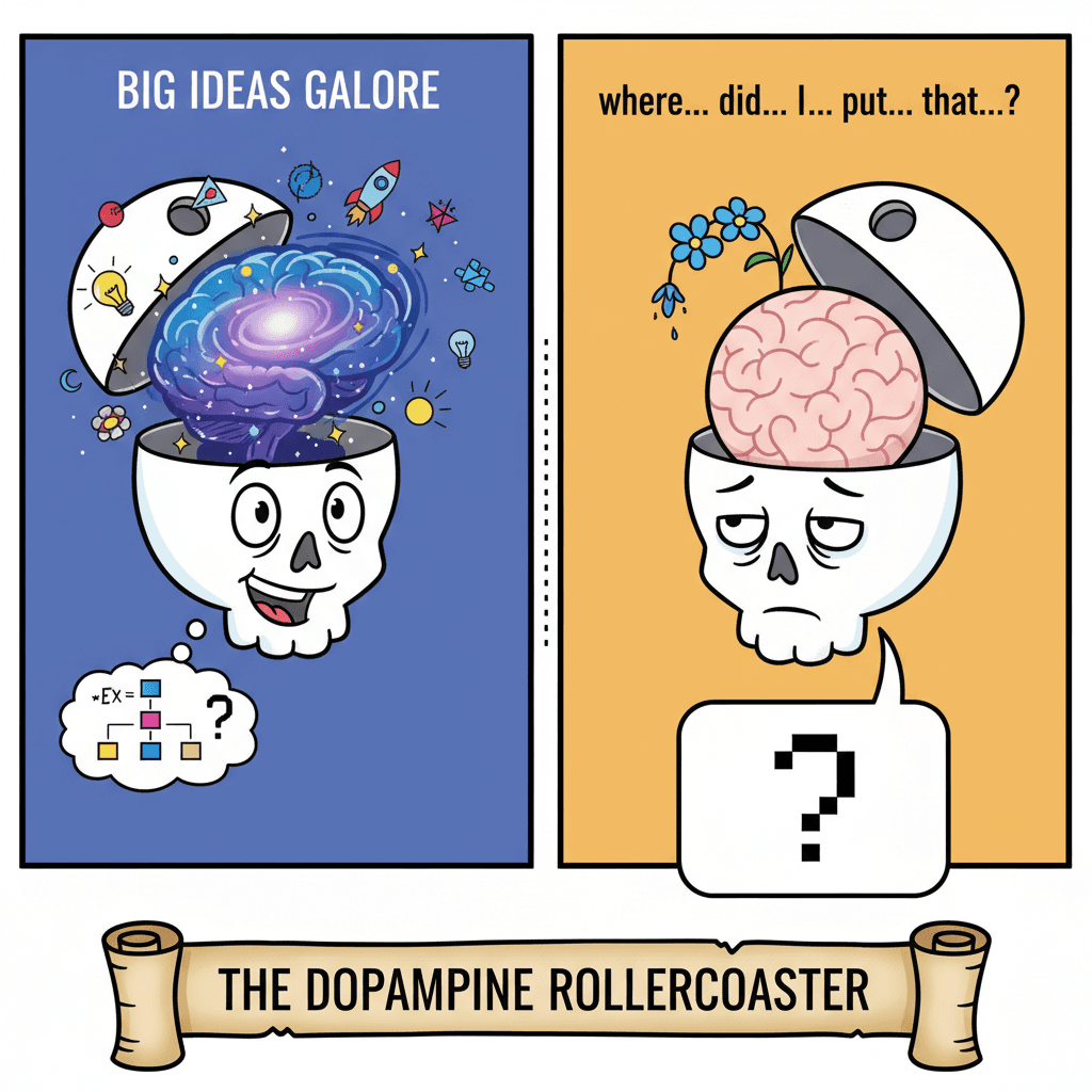 ADHD be like: galaxy brain OR smooth brain, no in-between