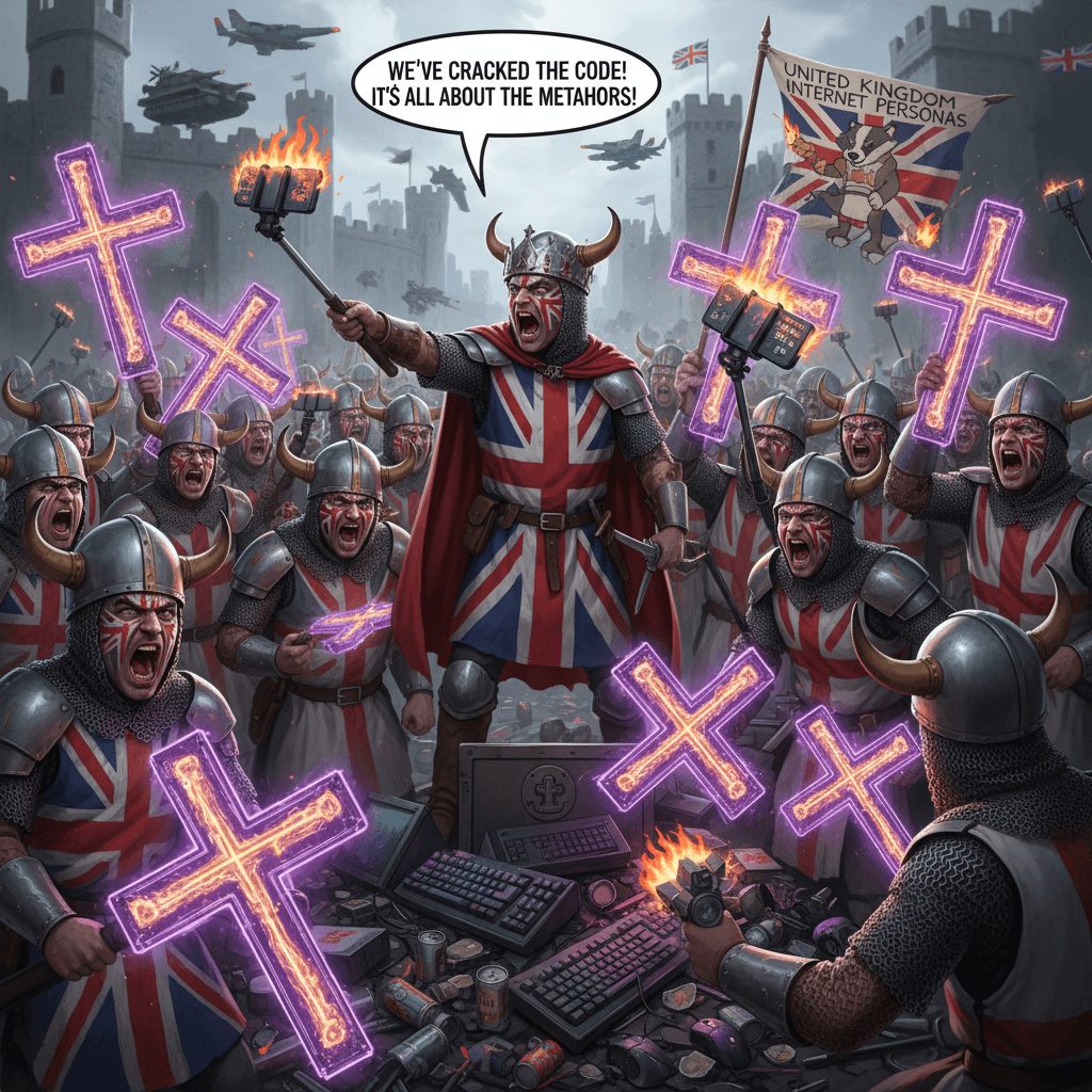 British men pick up crosses, UKIP discovers metaphor