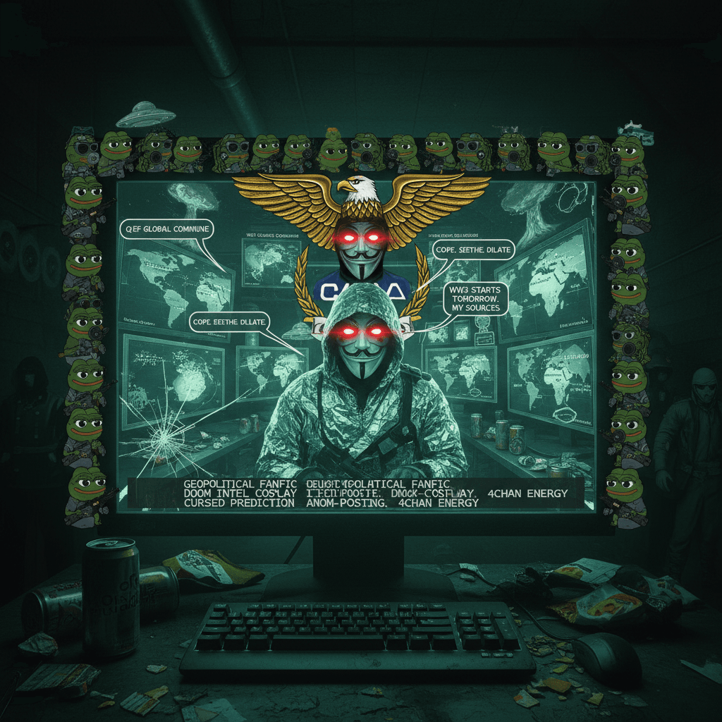 CIA seal + anonymous LARP = peak chronically-online geopolitical fanfiction