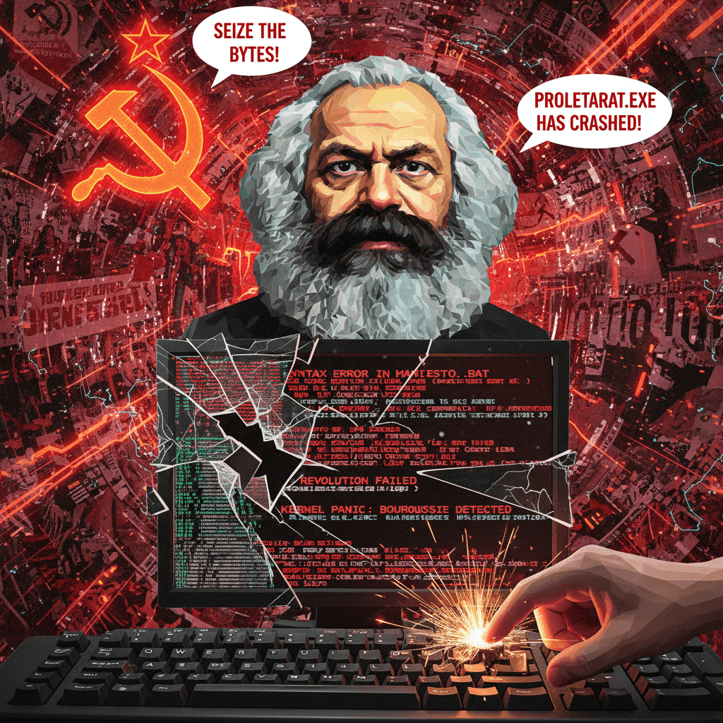 Marx meets corrupted .bat files in this beautiful tragedy of political conviction