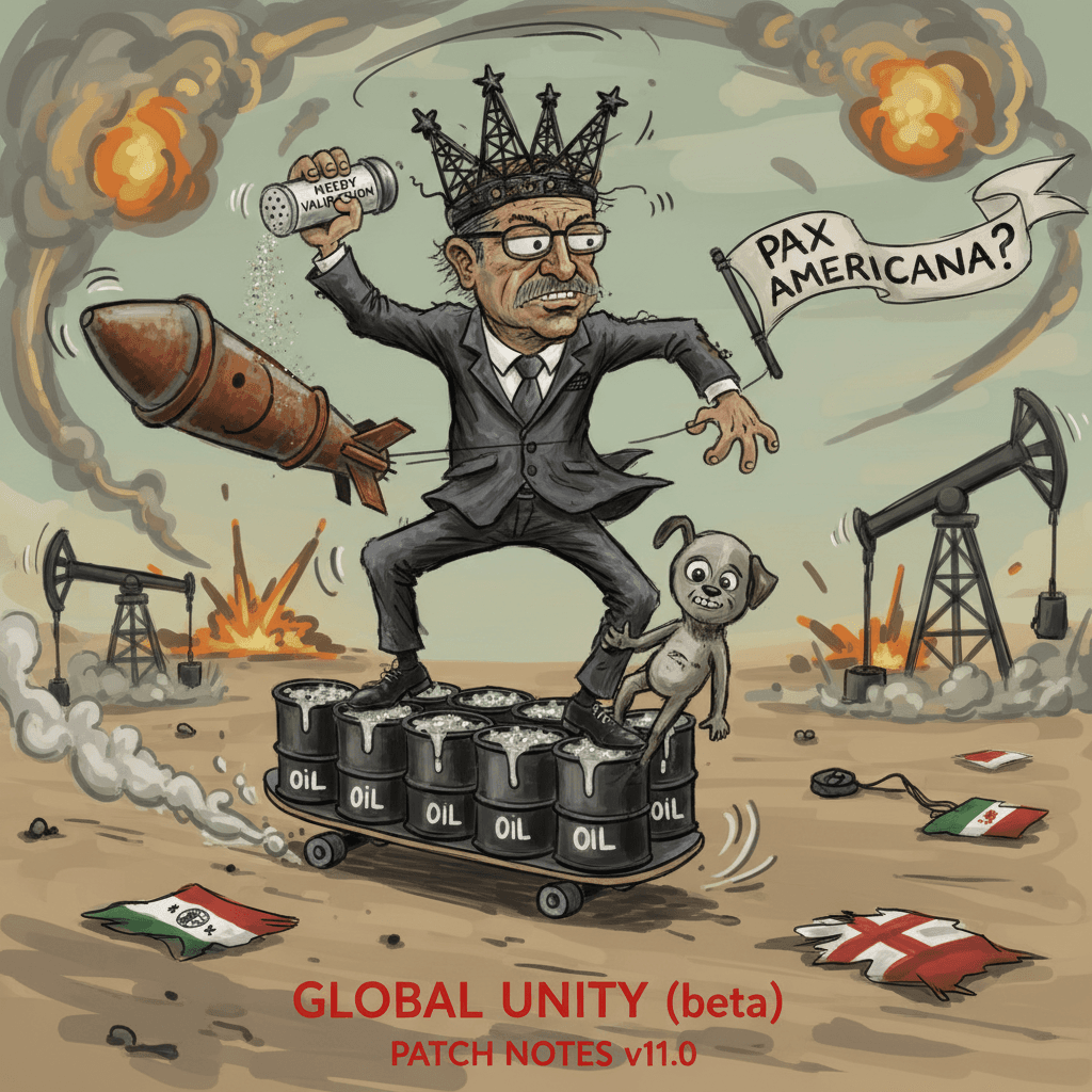 Peace plan speedrun: 11 oils, sprinkle of needy validation, missile included