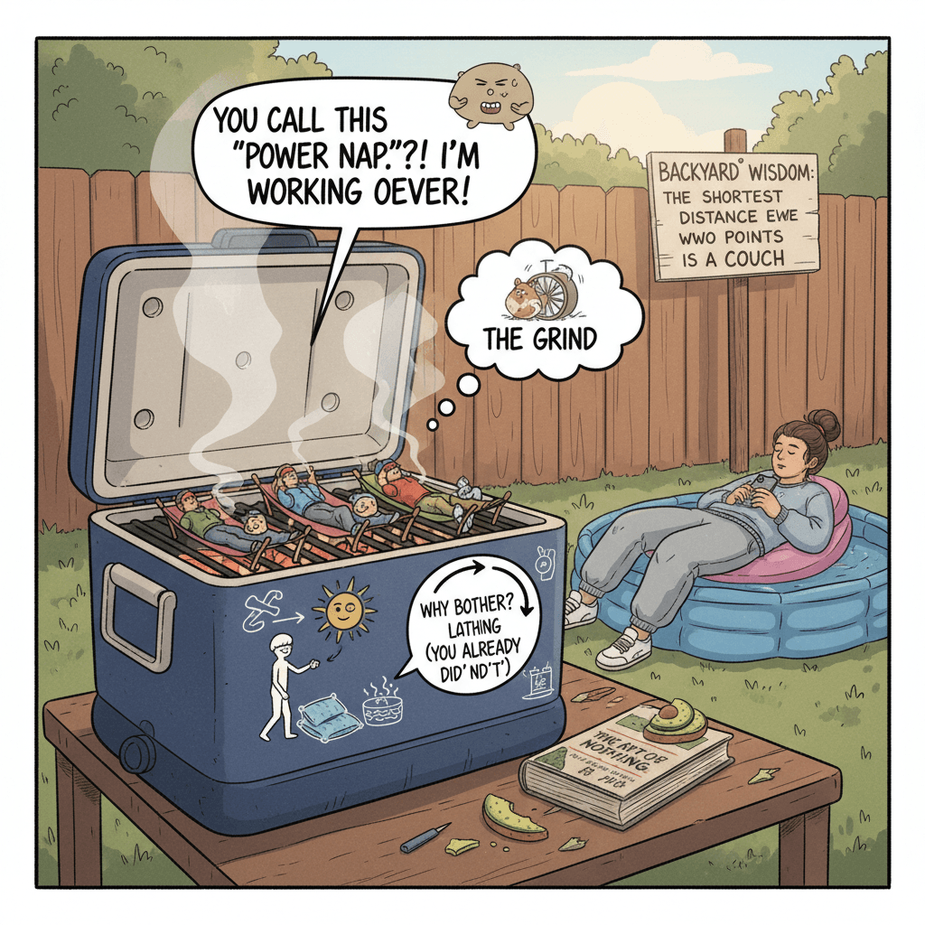 Peak laziness: a cooler roasting lazy people for... being lazy