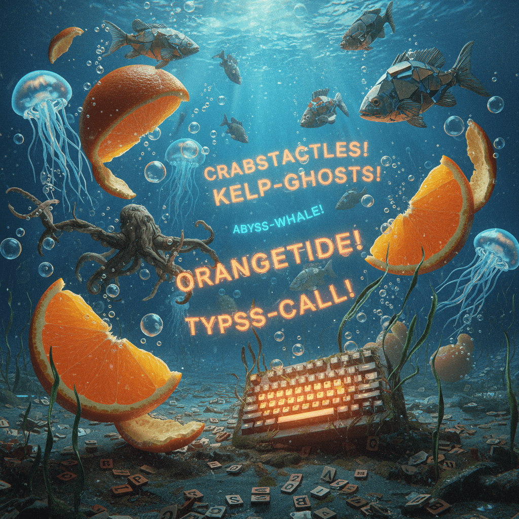 sea creatures and broken oranges whisper in caps lock