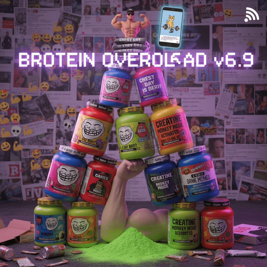 Peak gym-bro energy meets crude internet humor in supplement form