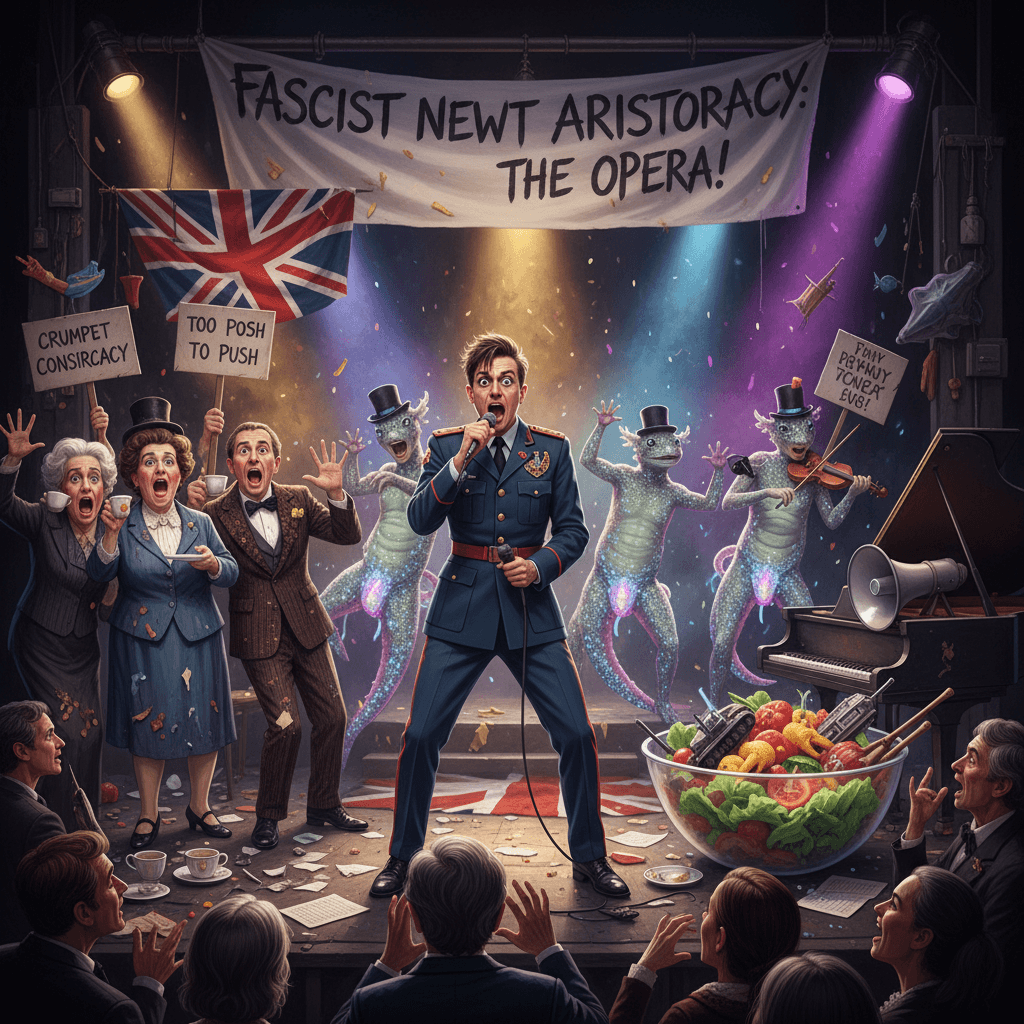 Musical somehow combines newt genitalia, fascism rap & posh critique