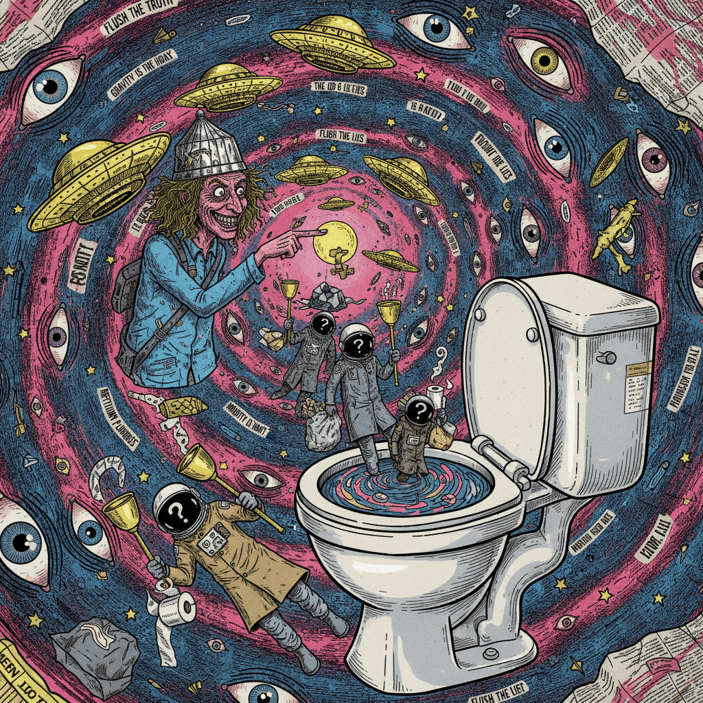 schizo-posting meets space grifter energy, toilet deaths included