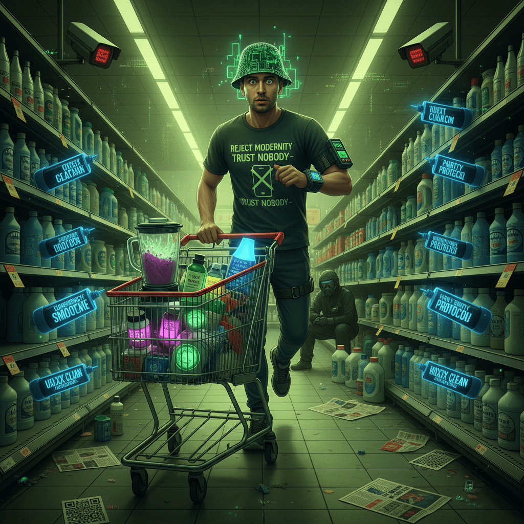 man vs. society speedrun: went to asda, rejected modernity