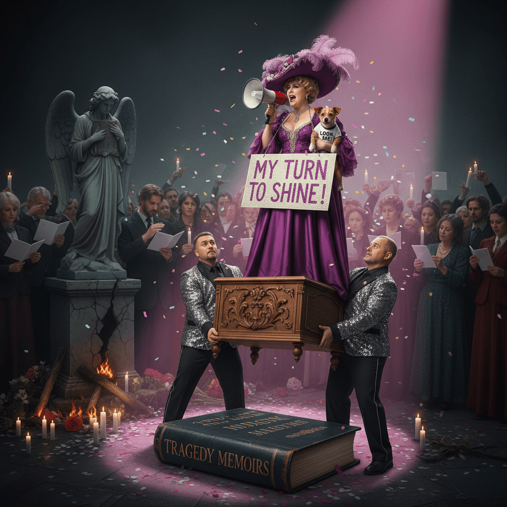 Woman converts tragedy vigil into personal soapbox, gets escorted out