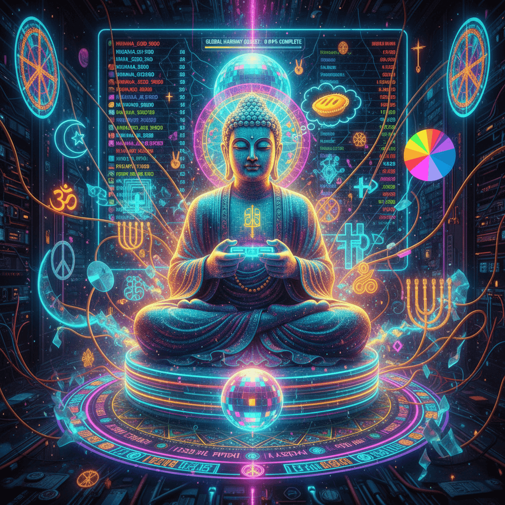 Buddha speedruns world peace with pie charts and RGB lighting
