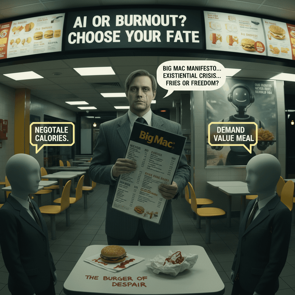 AI or burnout? Fast food menu read with the despair of a hostage negotiation