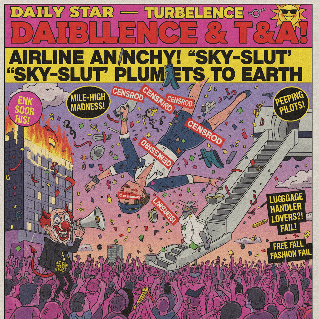 Tabloid captures flight attendant's descent into public indecency
