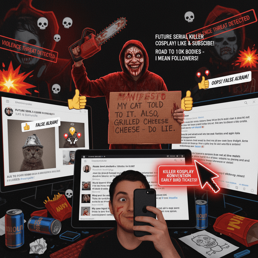 Serial killer cosplay but make it social media