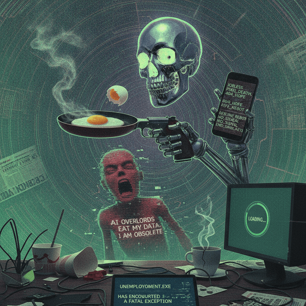 skull egg fryer guns robots: a fever dream about unemployment