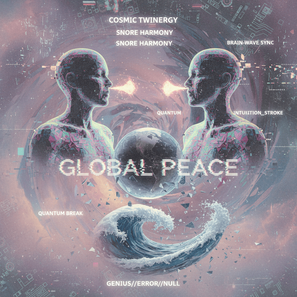 twins, snorth, global peace, and a wave about to brake—genius or stroke?