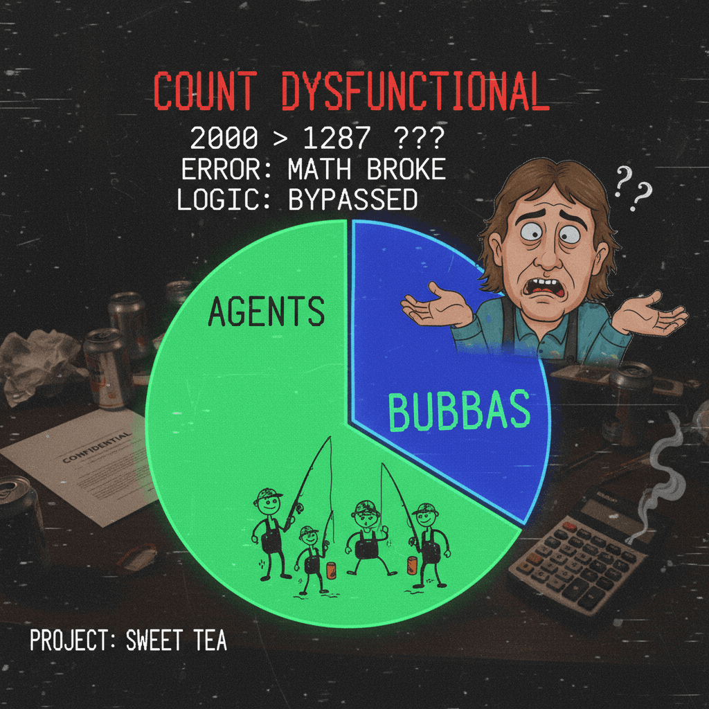 2000 agents, 1287 Bubbas—the math is unhinged