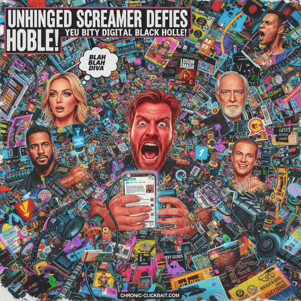 Peak internet chaos: screaming man vs. robot vortex ft. lorem ipsum celebrity