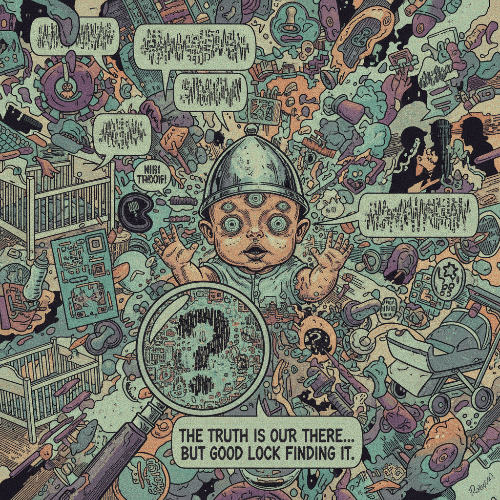 Parenting conspiracy word-salad hits different when you can't read it