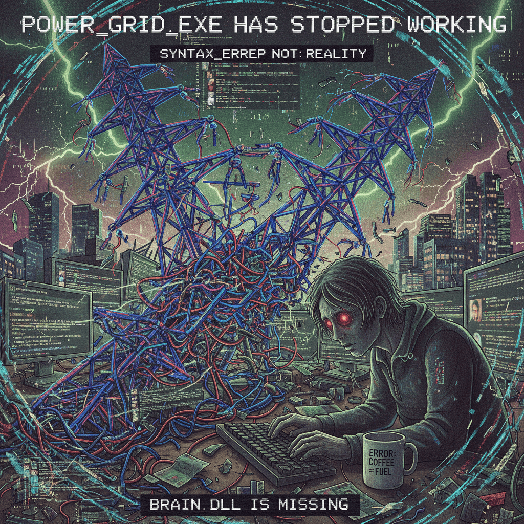 fever dream about infrastructure collapse written by someone who hasn't slept in 72 hours