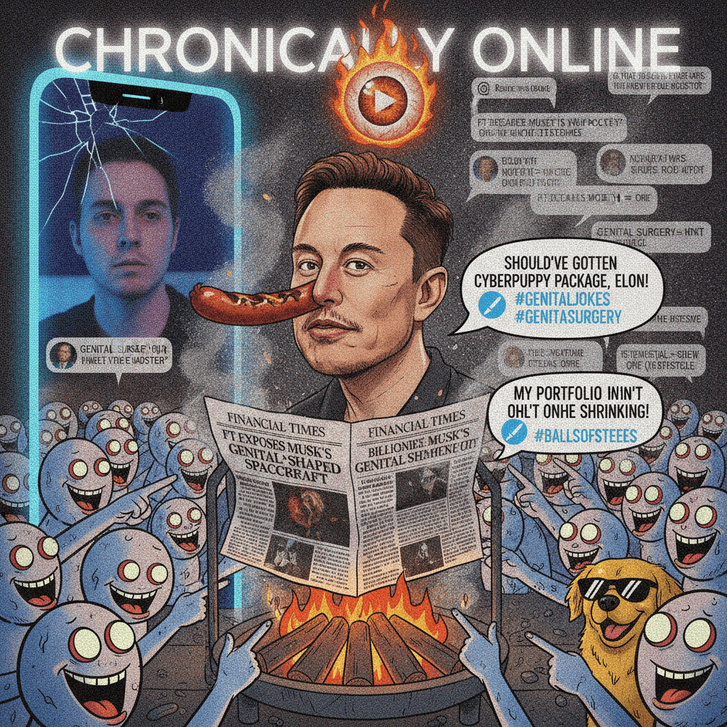 Financial Times roasts billionaire, someone jokes about genital surgery