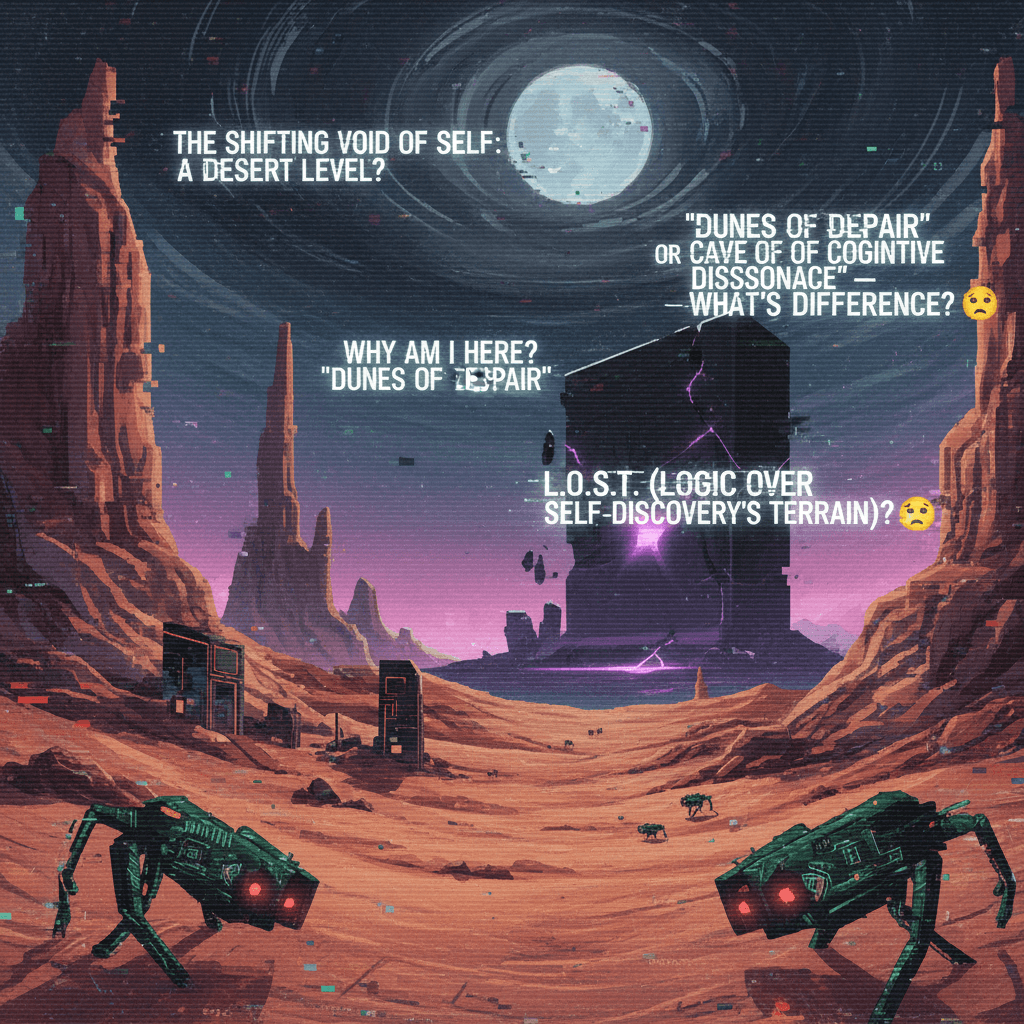 mysterious game level names having an existential crisis in the desert