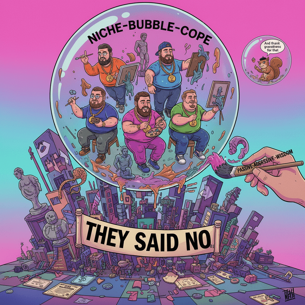 rich homies in a bubble absolutely will NOT reshape art society