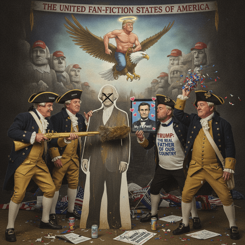 George Washington erasure meets unhinged presidential fan fiction