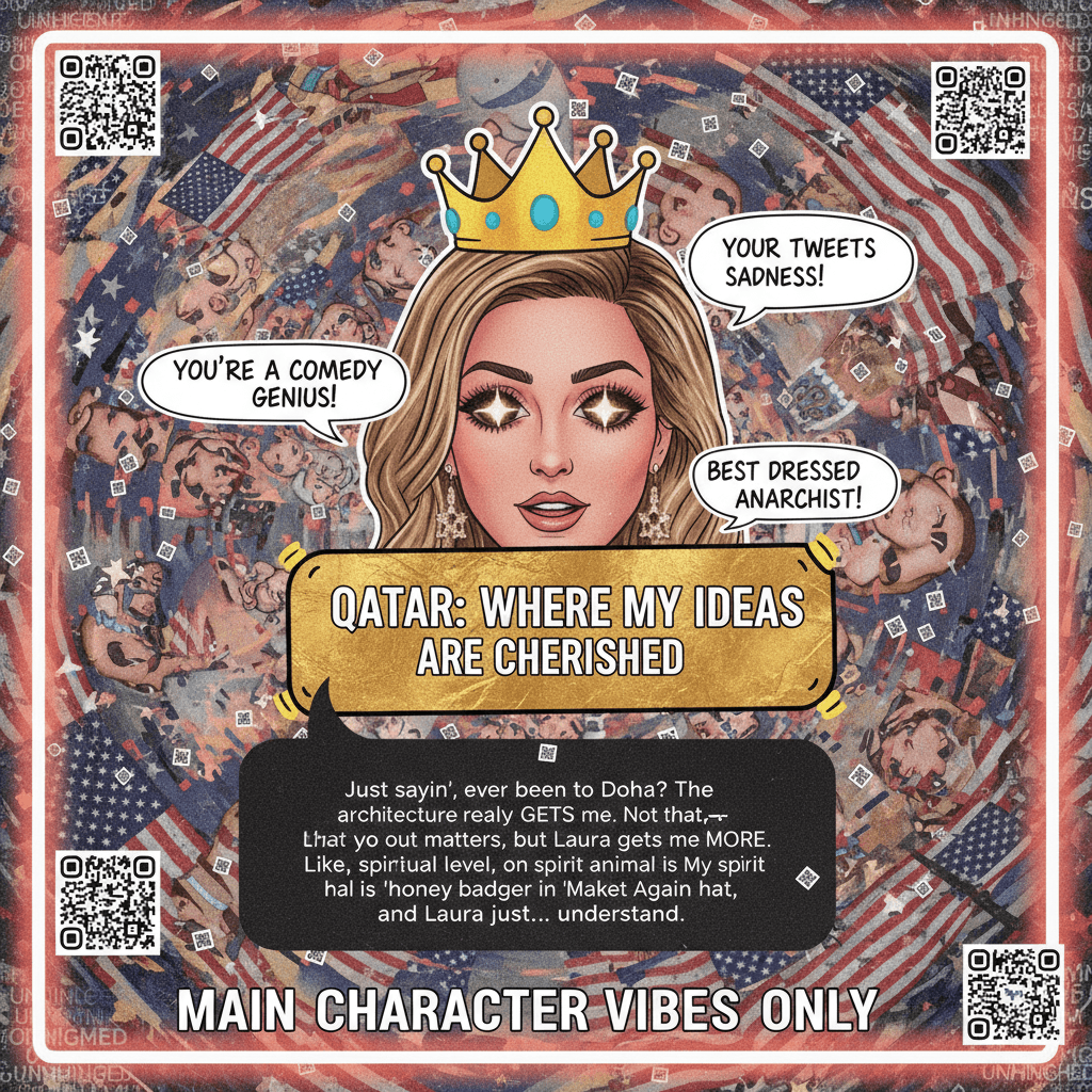 tangentially mentioning qatar while simping for laura loomer, unhinged