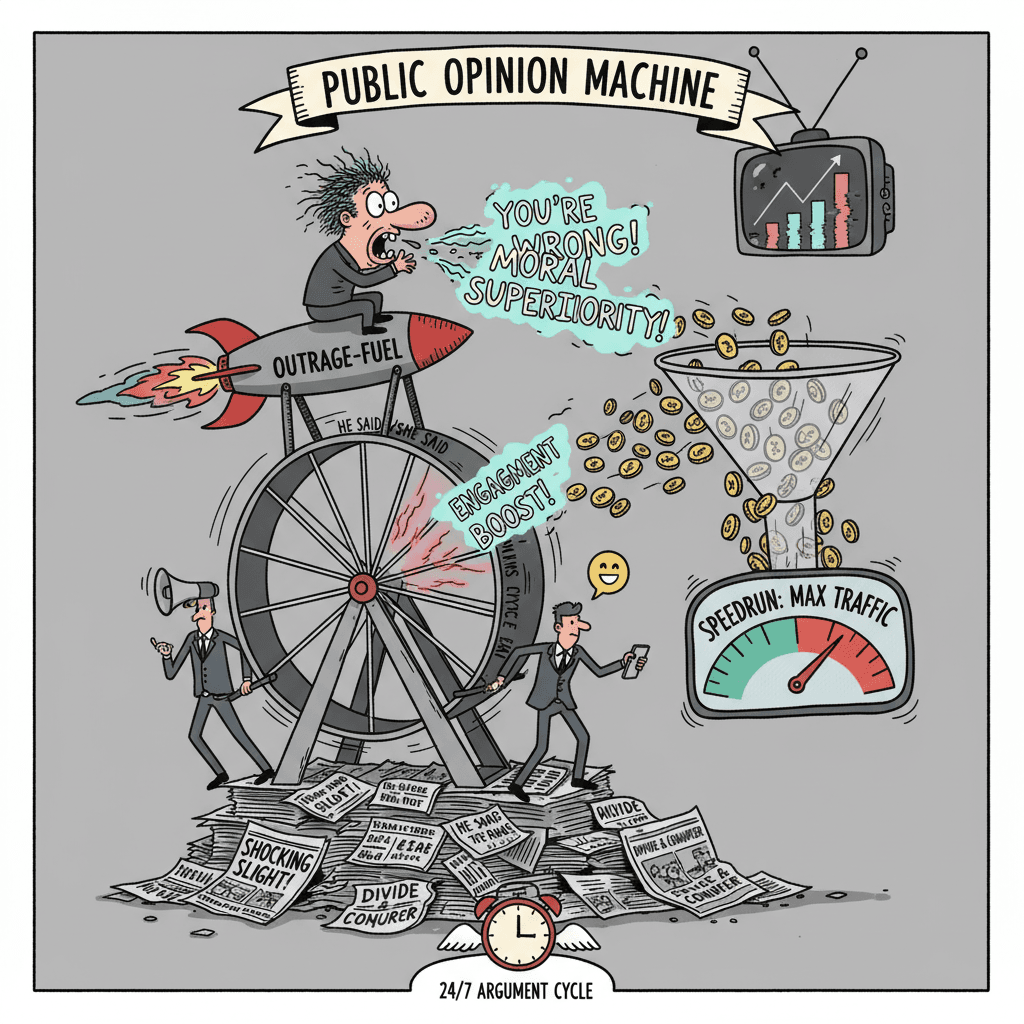 unverified insult + moral grandstanding = engagement bait speedrun