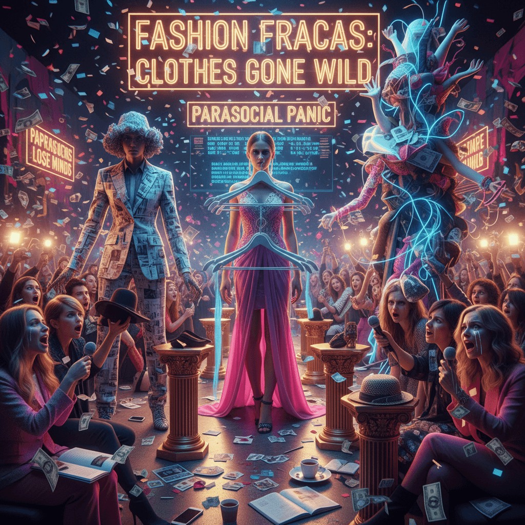 model wears clothes at event, journalists lose minds