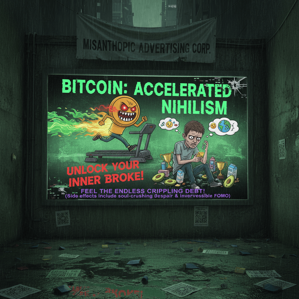 bitcoin ad speedruns existential crisis