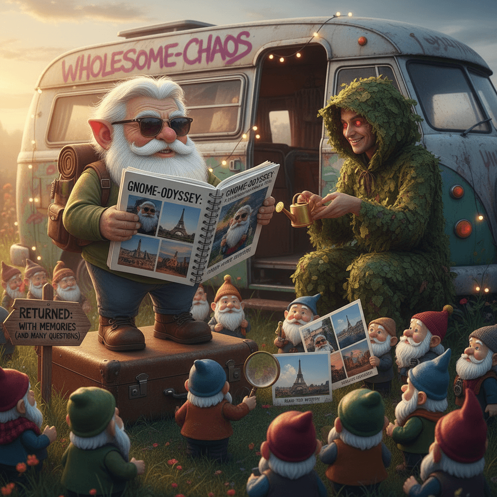 stranger steals gnome, returns it with a photobook road trip memoir