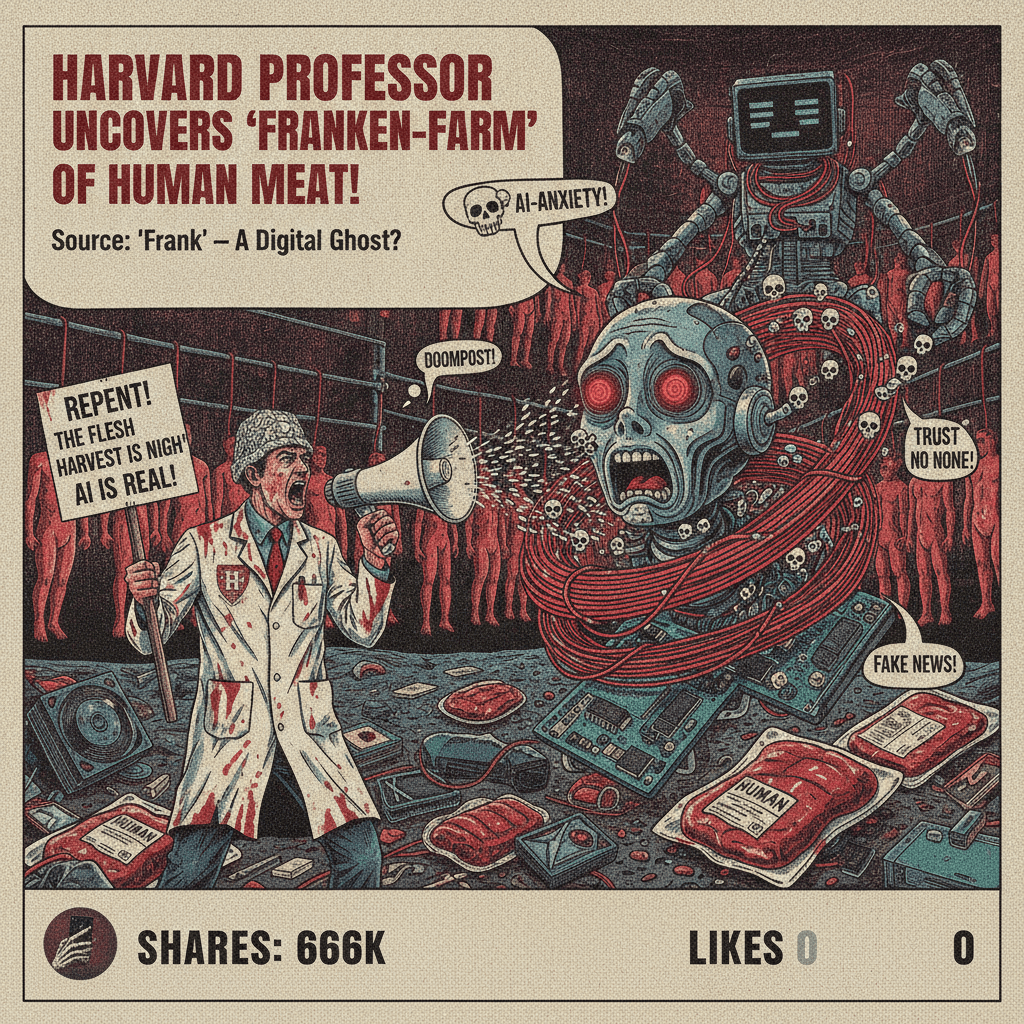 Harvard prof warns of human flesh farm, source: guy named Frank probably didn't exist