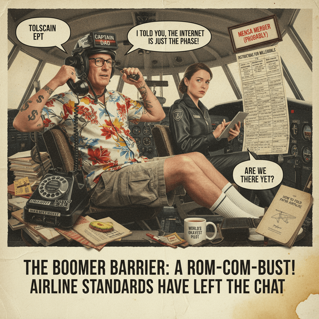 Peak boomer energy meets aviation flex in this gender-stereotype takedown