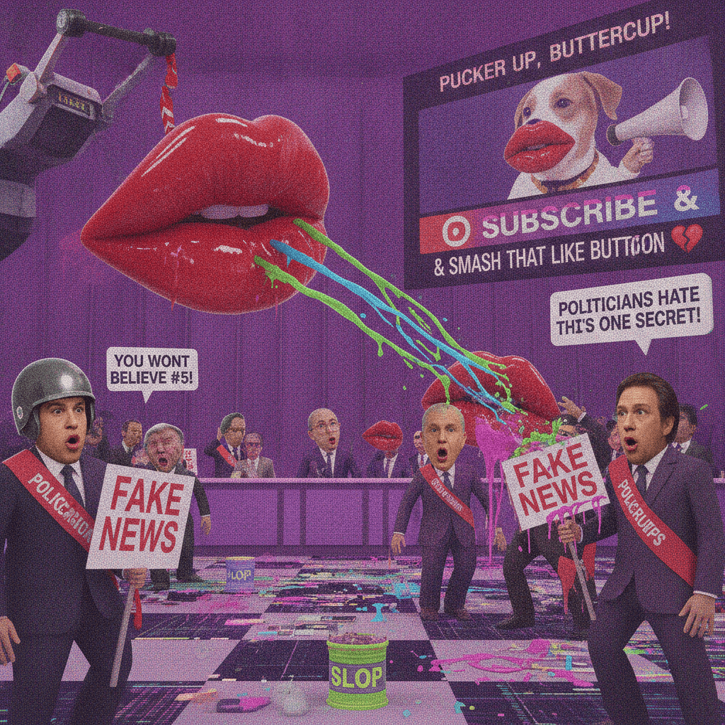 Someone weaponized the puckered lips aesthetic against political discourse