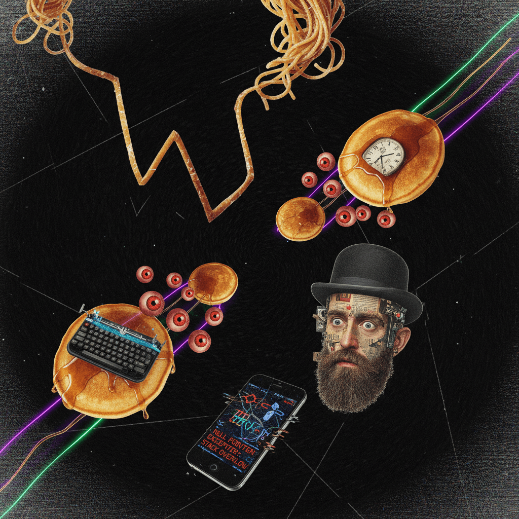 spaghetti gravity & flapjack drift: when autocorrect meets the void