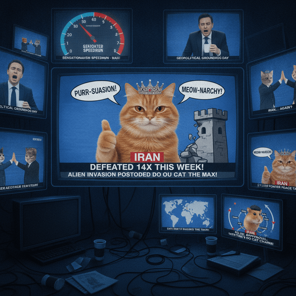 Smug cat endorses defeating Iran for the 14th time this week