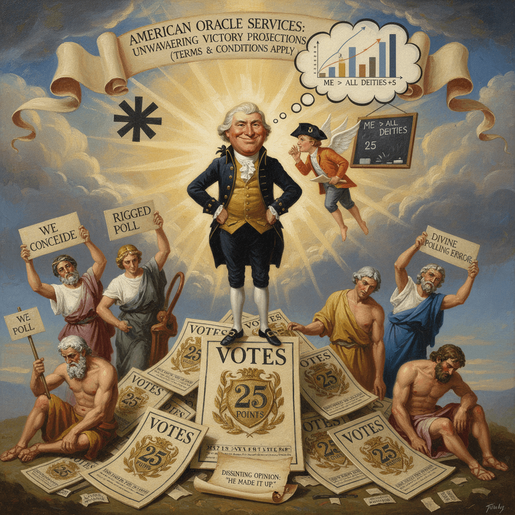 Pollster said you'd beat literal gods by 25 points (they didn't say that)