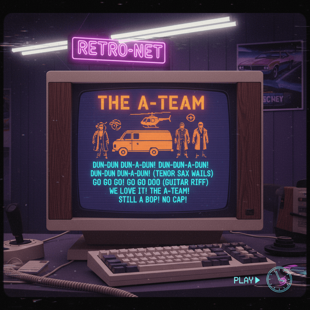 The A-Team theme song as a text post, somehow still iconic