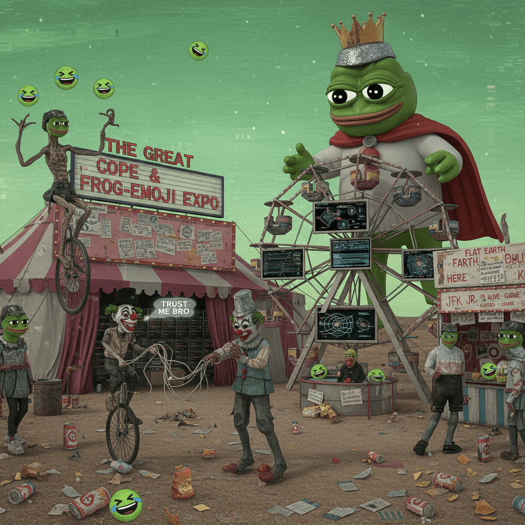 The internet's most unhinged carnival, sponsored by cope and frog emojis