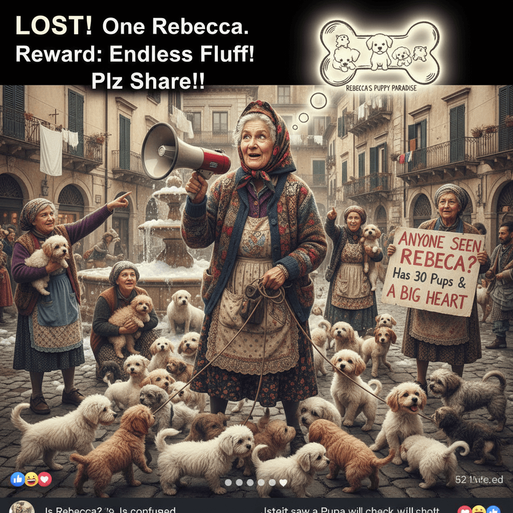 desperately searching for rebecca with 30 puppies and a dream