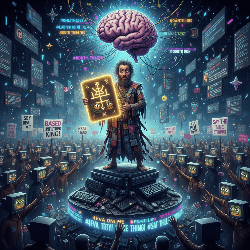 brave truth-teller speaks forbidden word, masses worship his realness