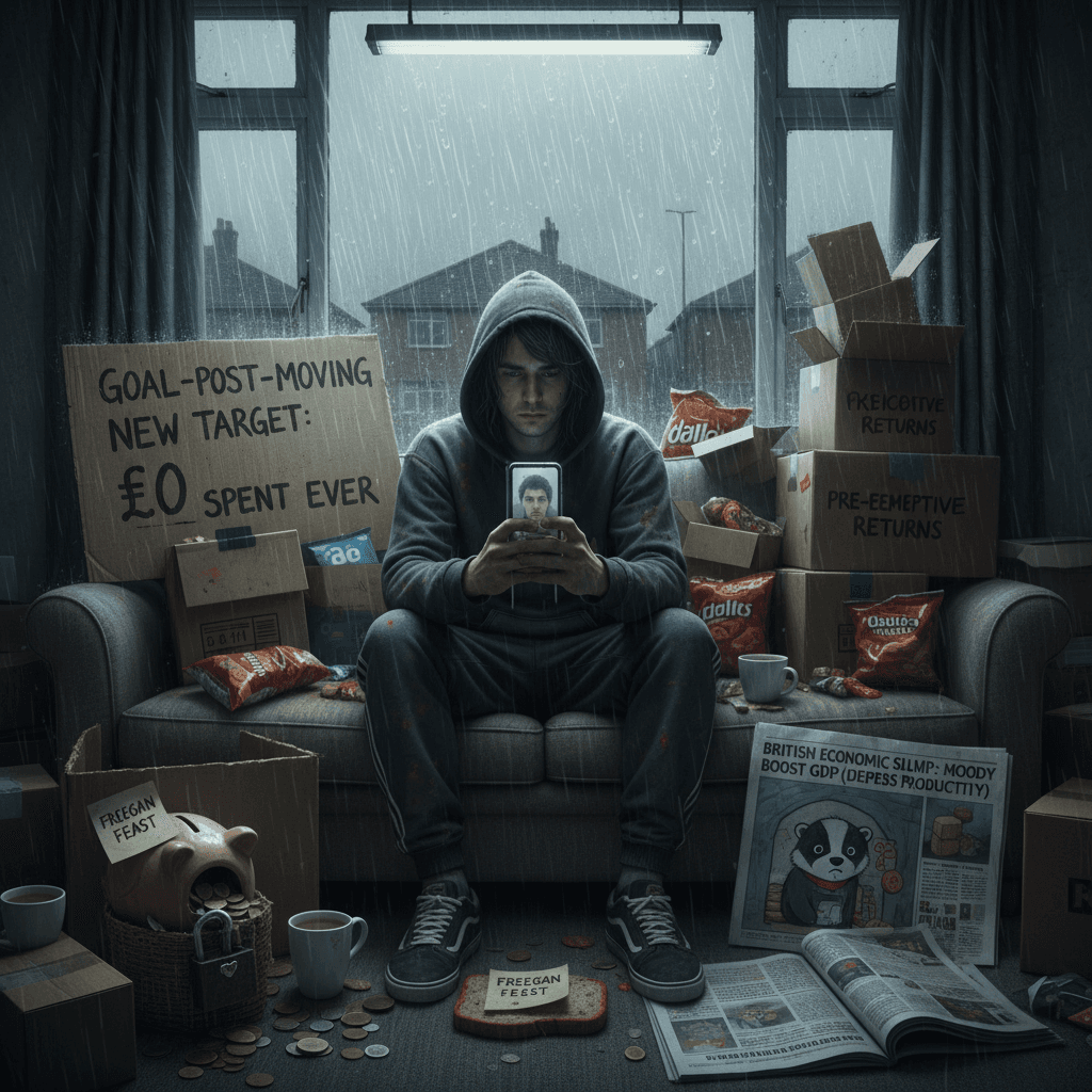 Stay-inside grindset: save money by being too depressed to leave