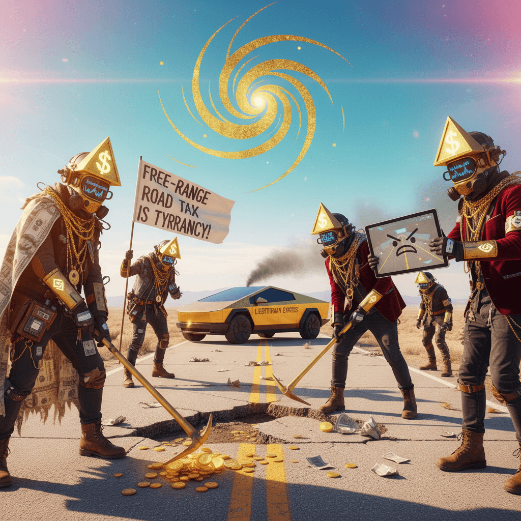 galactic gold hoarding anarchists mad at roads, very normal