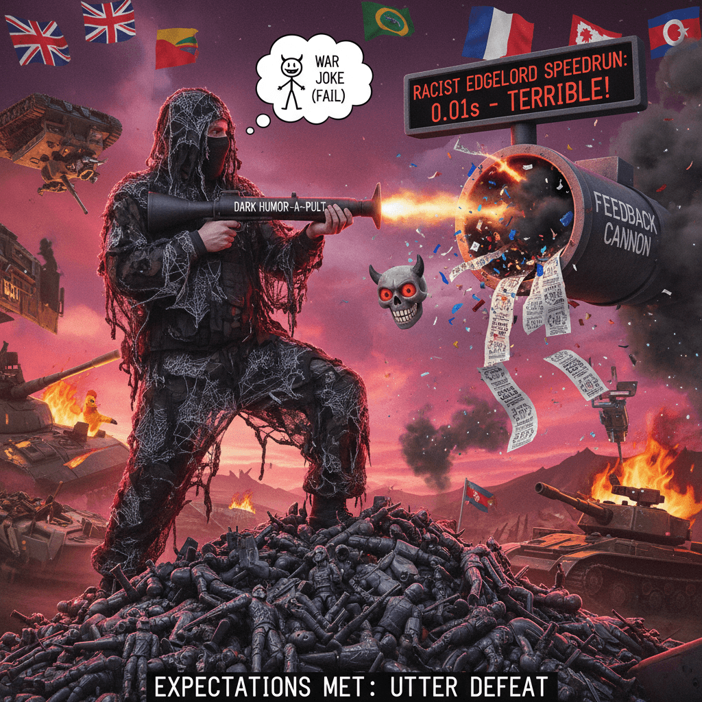 edgelord attempt at dark humor lands exactly as expected: terribly