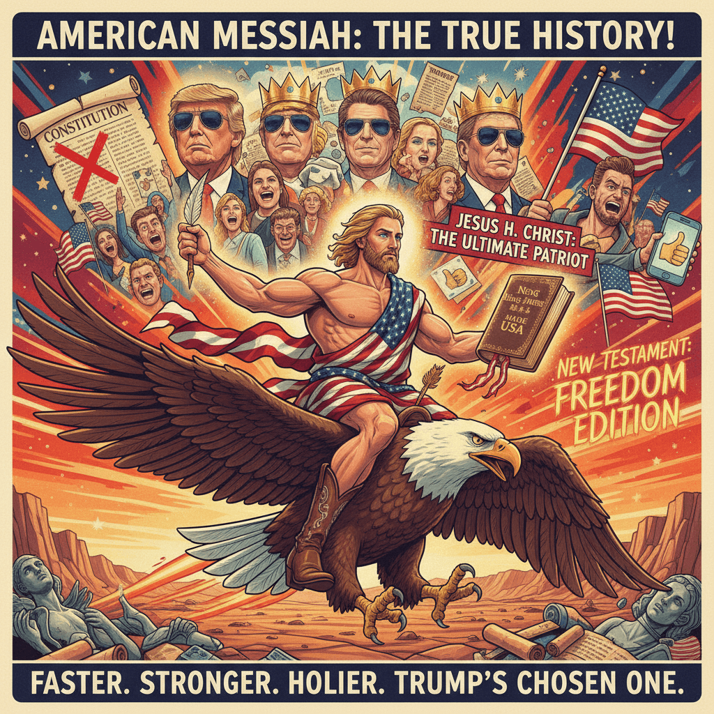 Jesus was apparently American AND wrote the Bible, who knew